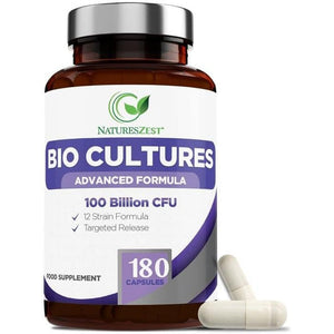 Bio Cultures Complex Probiotics & Prebiotics 100 Billion CFU - 6 Month Supply - Pro Biotics for Gut Health with Lactobacillus & Saccharomyces Boulardii - Vegan Probiotics for Men & Women - 180 Caps