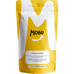 Potassium Supplement 200Mg 120 Tablets | Contributes to Normal Blood Pressure, Muscle Function and Nervous System Function | Electrolyte Regulation | Potassium Chloride | Vegan | UK Made MOBU