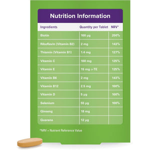 Seven Seas Complete Multivitamins Adult with Vitamin C, Vitamin D, Zinc plus Energy Release Complex 1 with Vitamins B6 and B12, 28 Tablets, 4-Week Supply