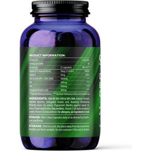 SOOL Omega-3 & Vitamin D3 Complex Soft Gels, 90 Capsules I 20% EPA & 50% DHA I Two-A-Day Omega-3 Supplement I Vitamin D3 2000IU per Serving I High Absorption Formula I Brain Function & Mental Clarity