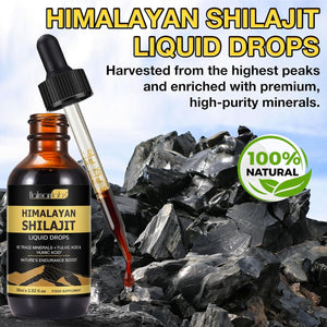 Pure Shilajit Liquid Drops, Natural Shilajit Resin Shilajit with 85+ Trace Minerals & Fulvic Acid, Strength & Stamina Booster for Men and Women