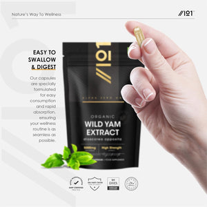 Organic Wild Yam Extract 5000Mg - High Strength 10:1 Dioscorea Opposita Extract Supplement - 90 Vegan Capsules (3 Month Supply) - by Alpha01