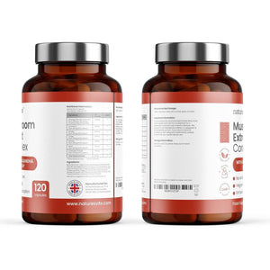 4000Mg 6 Mushroom Complex with Ashwaghandha KSM-66, Lions Mane, Cordyceps, Shiitake, Reishi, Chaga and Maitake, 120 Capsules, 2/Day Focus and Brain Support Herbal Nootropic - 40% Polysaccharides