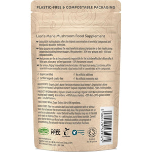 Organic Lions Mane | High Strength 9200 Mg | 20:1 Dual Extract | Full Spectrum | 100% Fruiting Bodies | Guaranteed 40% Polysaccharides & 30% Beta-Glucans | Guaranteed Hericenones | Additive Free