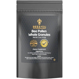 Bee and You 100% Raw Bee Pollen Granules, Supplement, Natural Superfood, Amino Acids, Antioxidants, Enzymes, Vitamin B, Paleo, Keto Friendly, Gluten Free, 142G Bag (1 Pound (Pack of 1)