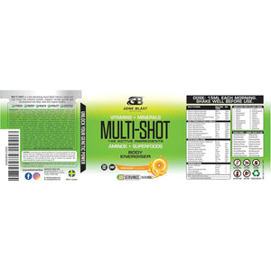 Gene Blast Multi-Shot Liquid Multivitamin W/142 Active Health & Sports Vitamins, Minerals, Aminos & Superfoods-Support Your Fitness & Active Lifestyle Goals-500Ml-33 Shots