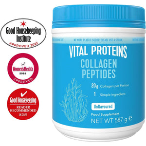 Vital Proteins Collagen Peptides Powder Supplement (Type I, III), Unflavoured Hydrolyzed Collagen-Hair, Skin, Nail Support Supplement, Paleo, Gluten Free, Non-Gmo, 20G per Serving 587G Canister, 1Pack