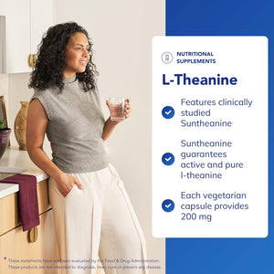 Pure Encapsulations L-Theanine - Hypoallergenic Active Green Tea Extract Supplement - 60 Capsules