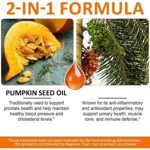 Pumpkin Seed Oil Capsules, 300 Softgels Cold Pressed Pumpkin Seed Oil Softgels Rich in Essential Omega-3/6 Fatty Acids & Zinc, Phytosterols for Hair Growth Supports Prostate Function