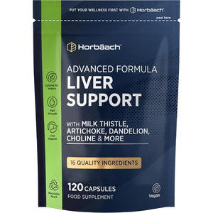 Liver Support Supplement | Milk Thistle Complex with Artichoke, Dandelion, Choline, Turmeric, Beetroot and More! | 16 Active Ingredients | Vegan Liver Health | 120 Capsules | by Horbaach