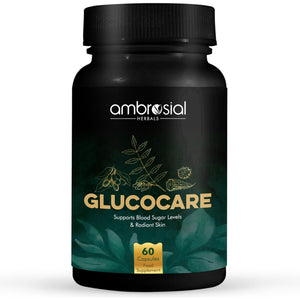 Ambrosial Glucocare | Bitter Melon | Neem | Black Plum (Jamun) | Sugar & Diabetes Support | Helps in Balancing Blood Sugar | 100% Natural Ingredients | 60 Tablets