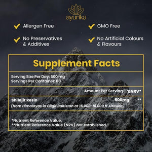 Shilajit Resin - 40G Jar with Spoon - Shilajit Resin Himalayan Supplement - Gold Grade - over 60% Fulvic Acid, Humic Acid & 85 Trace Minerals - 3Rd Party Lab Tested