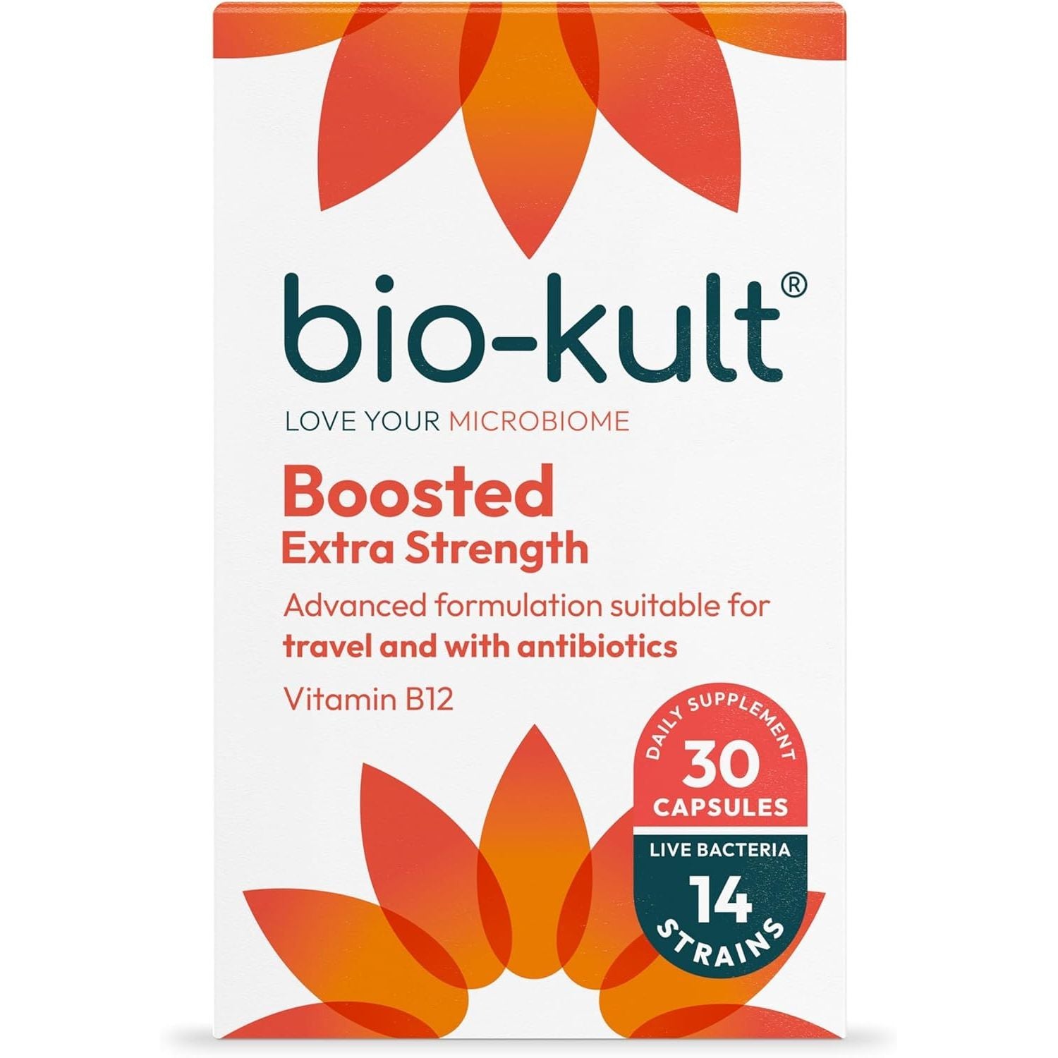 Bio-Kult Boosted Gut Health Supplment | 14 Strains + Vitamin B12 | 4X Strength | Immune & Digestive Support | 30 Capsules