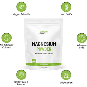 Nutrition Freak Magnesium Powder 300G - Premium Fully Reacted Magnesium Citrate Powder Suitable for Men & Women UK Made