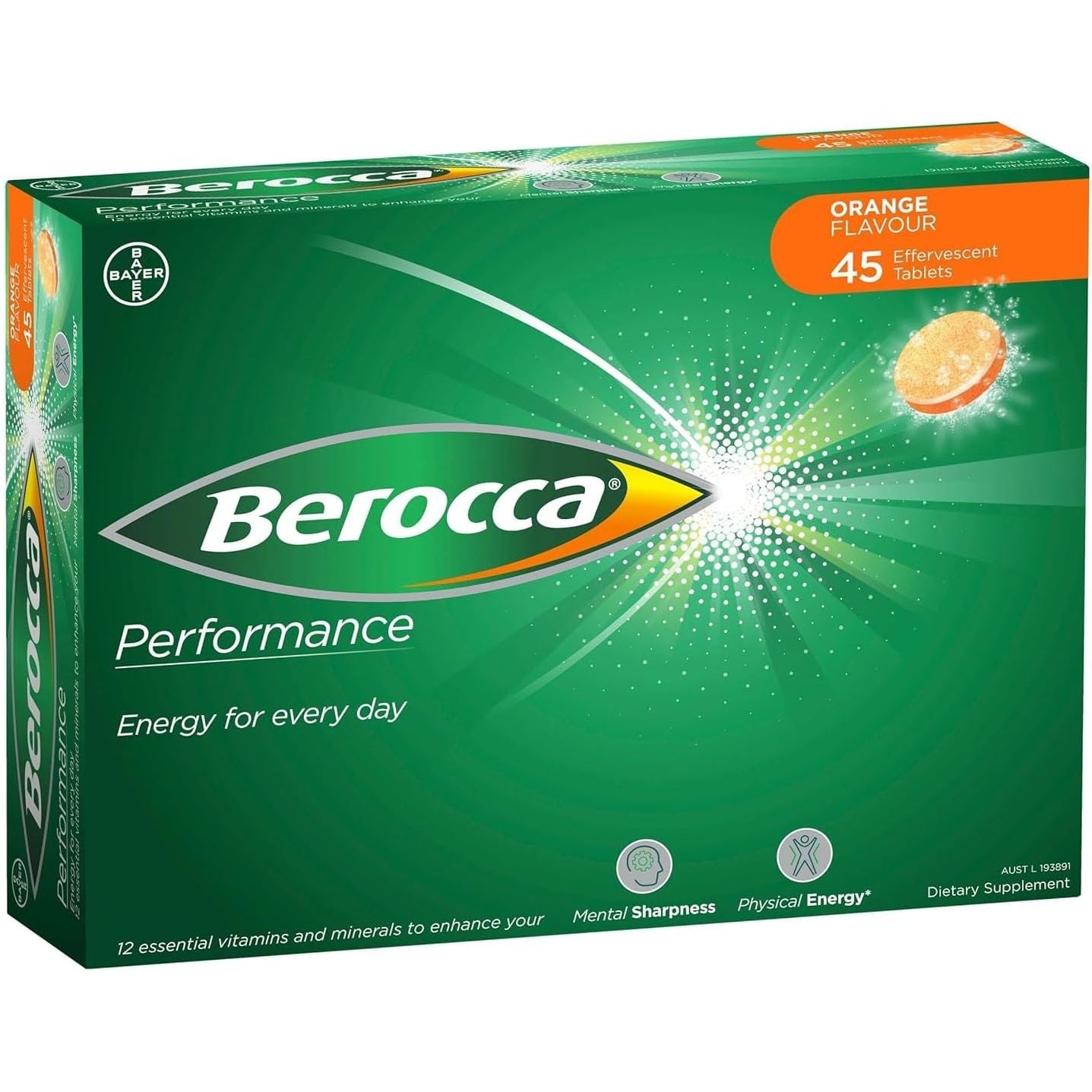 Berocca Performance Orange 45 Effervescent Tablets