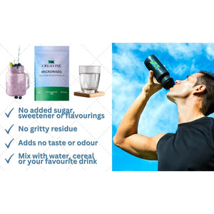 Premium 100% Pure Micronised Creatine Powder 400G. 80 Servings.. for Physical Performance and Muscle Power. Unflavoured.