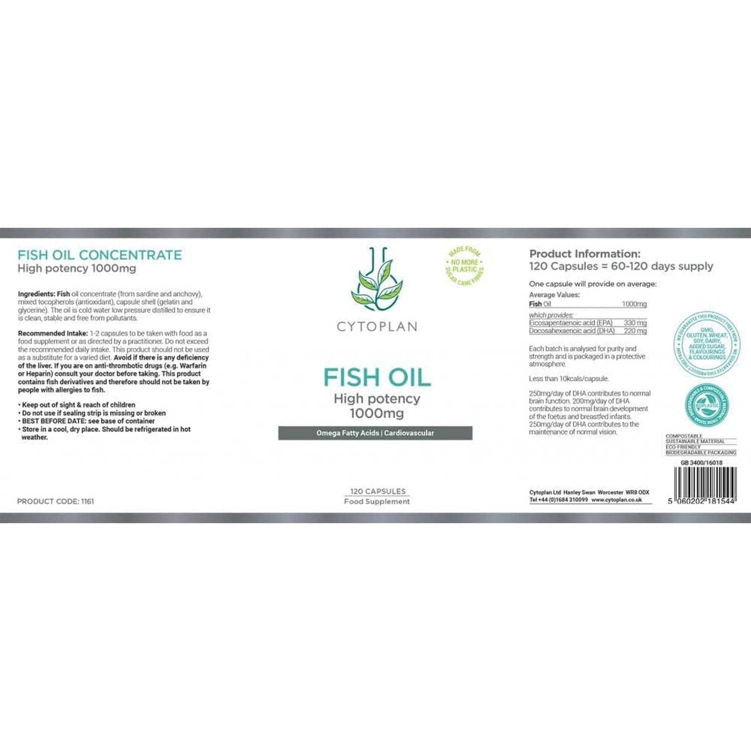 Cytoplan Fish Oil High Potency 120 Capsules