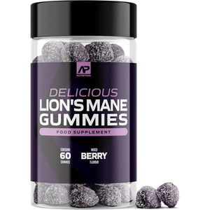 Lions Mane Gummies - 1000Mg Lions Mane Mushroom Gummies - Delicious Mixed Berry Flavour Mushroom Supplement (60 Vegan Gummies)