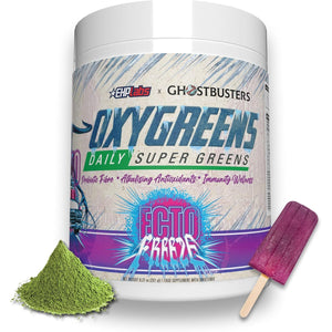 Ehplabs X Ghostbusters Frozen Empire: Oxygreens Super Greens Powder Superfood - Spirulina & Greens Supplement W/Prebiotic Fibre, Antioxidants & Immunity Support. Ecto Freeze (Grape Lollipop) 30 Serve