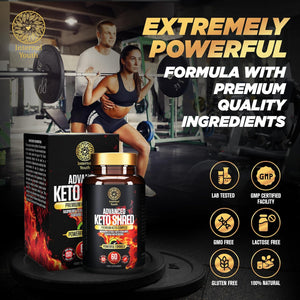 Advanced Keto Shred - Weight Loss Pills That Work Fast - 60 X High Strength Diet Pills That Work Fast for Women - Keto Fat Burning Tablets - Gluten Free - Non GMO - Vegan Friendly - Internal Youth