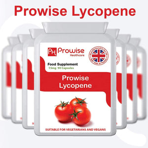 Lycopene 10% Beadlet 15Mg | 90 High Strength Lycopene Capsules | Natural Antioxidant | Vegetarian & Vegan Formula | UK Manufactured under GMP Standards by Prowise Healthcare