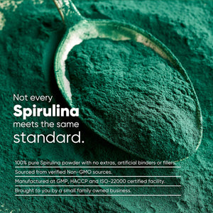 Aromacraft Spirulina Powder – Premium, Ethically Sourced Superfood, Vegan, Non-Gmo, Gluten-Free, 200G Resealable Pack