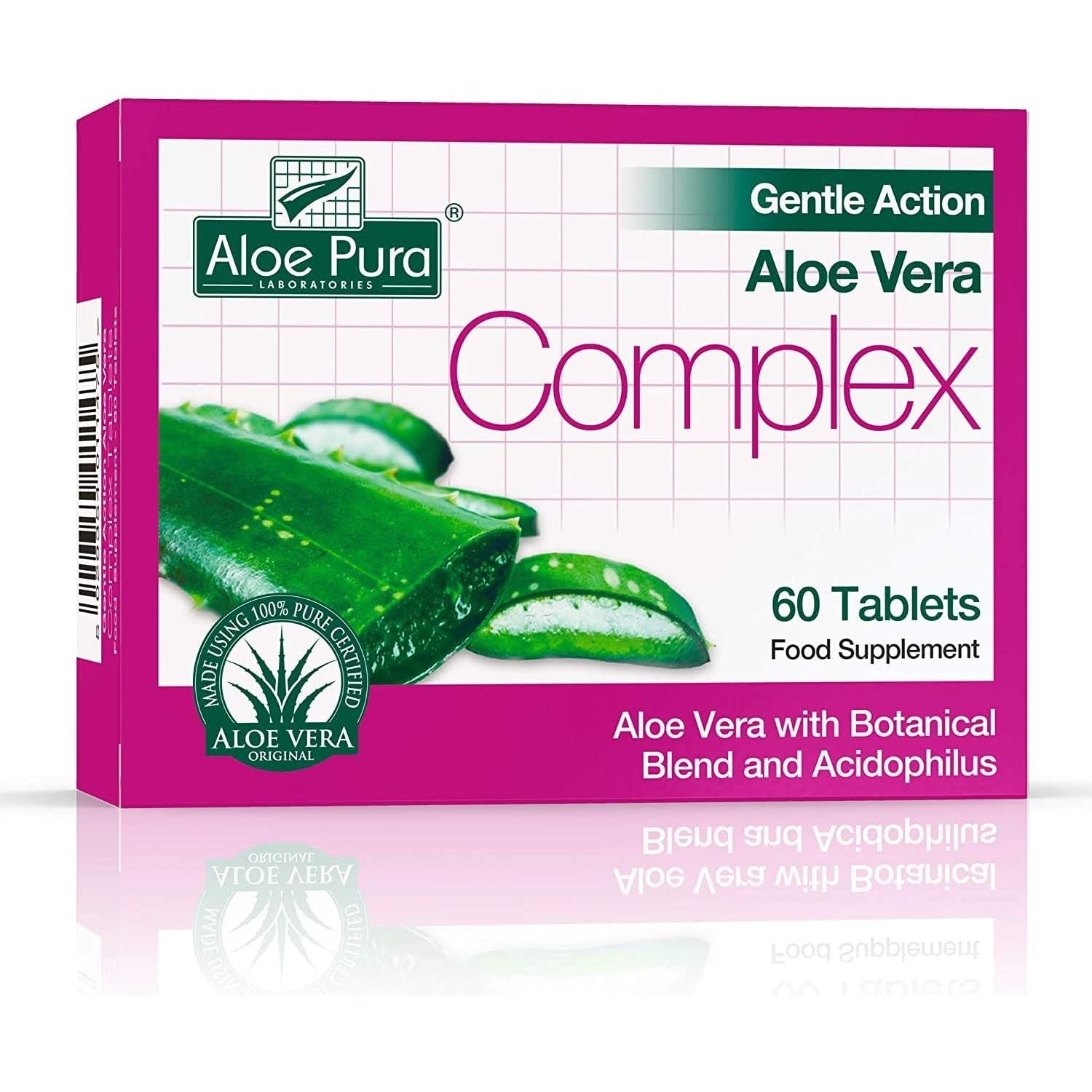 Aloe Pura Gentle Action Aloe Vera Complex 60 Tablets (Pack of 2)