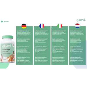 Osavi Cordyceps 1200 Mg – 120 Vegan Capsules | Standardized Cordyceps Mycelia Extract for Energy, Endurance & Vitality | Supports Physical Performance & Immune Health