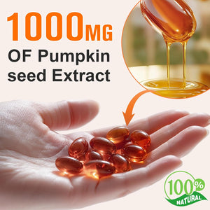 Pumpkin Seed Oil Capsules, 300 Softgels of Pumpkins Seed Oil Supports Hair Body Skin, Cold-Pressed High Strength Supplement No Additives