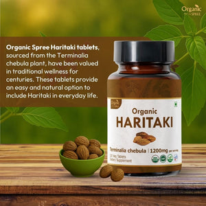 ORGANIC SPREE HARITAKI 120 Tablets | Terminalia Chebula (Haritaki) | USDA Organic Certified | Organic and Natural 120Tab (1)