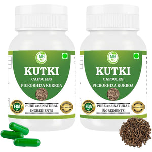 Morsan Healthcare Kutki Capsules 500Mg | Picrorhiza Kurroa | Natural Ayurvedic Herbal Supplement for Liver & Digestion Support | Vegetarian, Gluten Free, GMP Certified | 60 Capsules (Pack of 2)