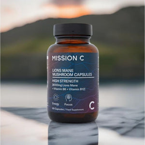 Lions Mane Mushroom Capsules 8,000Mg with Added Vitamin B6 and B12 | Nootropic Supplement for Cognition, Mood, Immunity & Inflammation | 60 Two-A-Day Vegan Capsules - Mission C Lion'S Mane