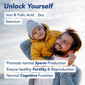 Bioman Men's Fertility Support Formula with Premium Ingredients for Sperm Health, Testosterone Balance, and Stamina – 30 Tablets.