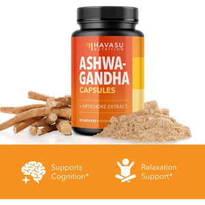 Ashwagandha High Strength 1000Mg | Stress and Mood Support for Men and Women | Herbal Supplement Ashwagandha Complex with Artichoke Extract | Third-Party Tested, Non-Gmo & Gluten Free | 90 Capsules