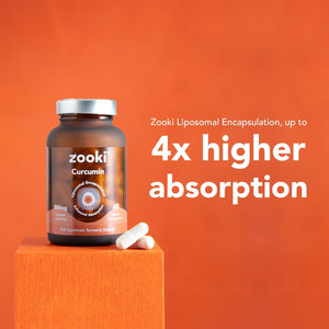 Zooki High Strength Liposomal Curcumin Capsules, 500Mg - Advanced Support for Digestion, Immunity, Joints and Bones (60 Capsules, 1 Month Supply)