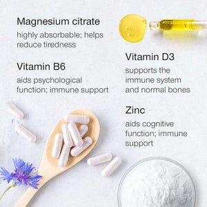 Magnesium Complex 1466Mg - Magnesium and Zinc Supplements with Vitamin D3 & B6 - Premium Supplements for Women & Men - High Strength Chelated Citrate Tablets - 120 Capsules - Vegan & UK Made