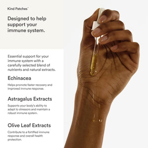 Kind Patches | Defence Patches | Immune System Support | Botanical Plant-Based Formula with Echinacea, Astragalu and Olive Leaf Extract, Vitamin C, D3 & Zinc | 30 Vegan Patches