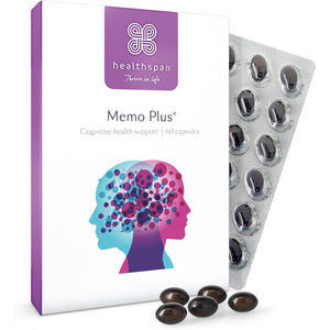 Healthspan Memo plus (2 Months' Supply) | to Support Your Brain Health & Cognitive Function | 350Mg Advanced Phospholipid Complex | 179Mg Omega 3 Fish Oil | 75Μg Iodine | Friend of the Sea | One-A-Day