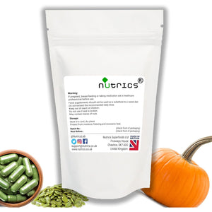 Nutrics® Pumpkin Seed 750Mg - Supplement - Suitable for Vegan Vegetarian Diet – Pure - 90 Vegan Capsules (2 Months Supply) (90)