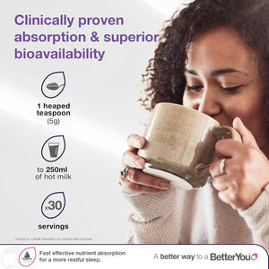 Betteryou Magnesium Glycinate, Citrate and Malate Sleep Powder Supplement, 1941Mg 3-In-1 Complex Magnesium Delivering Optimally Bioavailable 375Mg Elemental 200Mg Passionflower, Hot Chocolate Powder