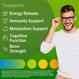 Centrum Multigummies, Gummy Multivitamins for Adults with Cherry, Berry & Orange Natural Fruit Flavouring, Includes Essential Vitamins D, B12 & C, 60 Ct