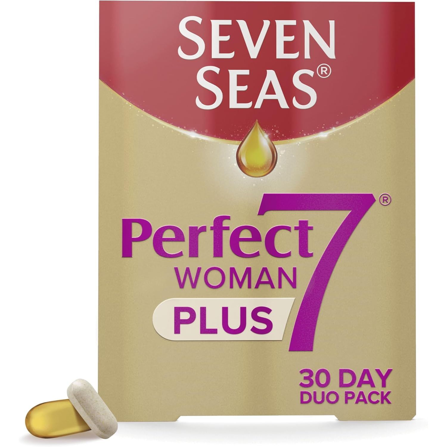 Seven Seas Perfect7 Woman Plus, Multivitamin for Women with Omega-3, Vitamin D and Zinc for Women’S Health Support 1-7, 30 Tablets plus 30 Capsules, 1 Month Supply