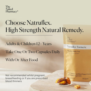 The Naked Pharmacy | Natruflex | Joint & Muscle | Aids Sports Performance | Natural Turmeric and Black Pepper Capsules | High Strength | No Additives | Vegan | 60 Capsules