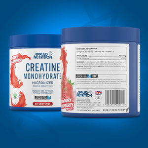 Applied Nutrition Creatine + 700Ml Shaker | Creatine Monohydrate Micronized Powder with Flavour, Increases High-Intensity Physical Performance (250G - 50 Servings) (Strawberry & Raspberry)