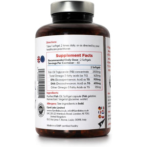 Omega -3 TG | Triglyceride Form | IFOS Certified | 900Mg EPA & 600Mg DHA per 2 Softgels | 120 Softgels