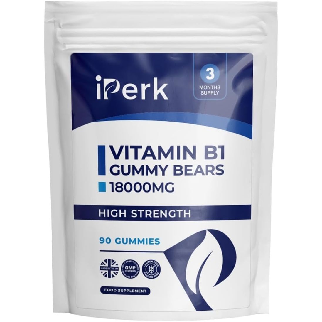Iperk Vitamin B1 Gummies - Delicious Support for Daily Energy 90 Gummies 3-Month Supply | Made in the UK