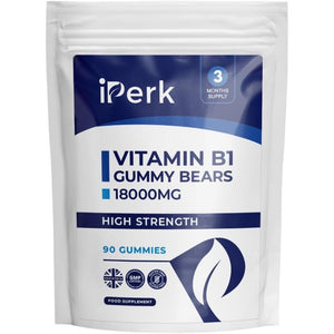 Iperk Vitamin B1 Gummies - Delicious Support for Daily Energy 90 Gummies 3-Month Supply | Made in the UK