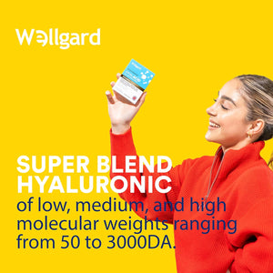 Wellgard Vegan Hyaluronic Acid Supplements, 50 to 3000 DA - Hyaluronic Acid Capsules, Made in UK