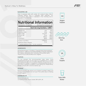 L-Carnitine 2000Mg with Bioperine - 120 Capsules - Energy & Metabolism Support - High Strength Acetyl L-Carnitine Complex (30 Day Supply) by Alpha01
