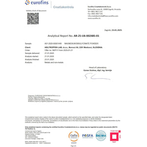 Magnesium Glycinate as Magnesium Bisglycinate | 0.55 Lb – 250 G | Crystal Powder Soluble in Water | Heiltropfen®